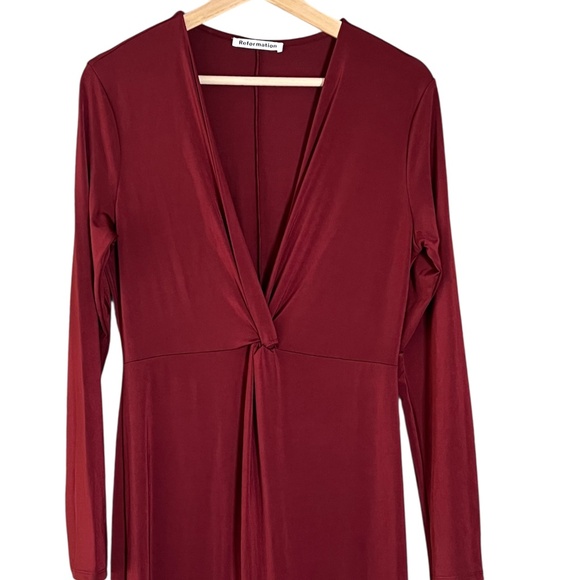 Reformation Elverson Knit Dress in Chianti Size Medium - Picture 5 of 12